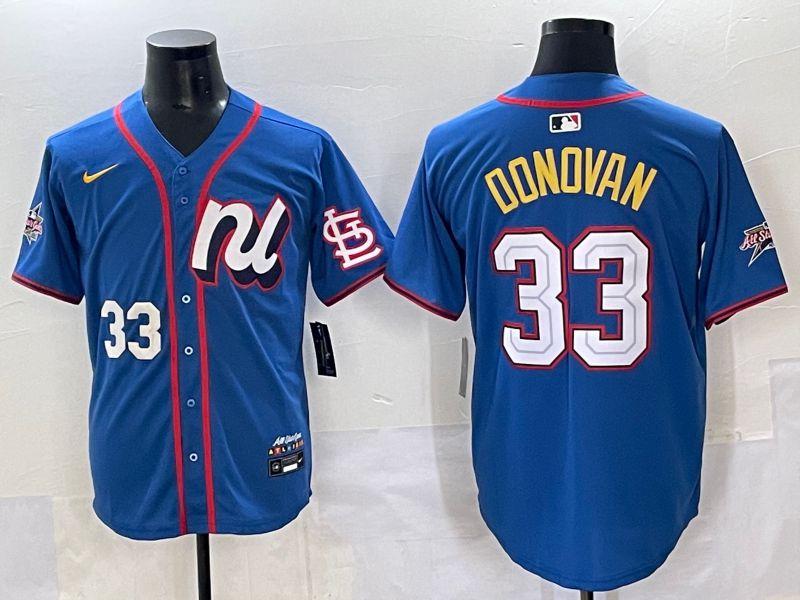 Men 2025 St.Louis Cardinals #33 Donovan Blue All star Nike MLB Jersey style 02